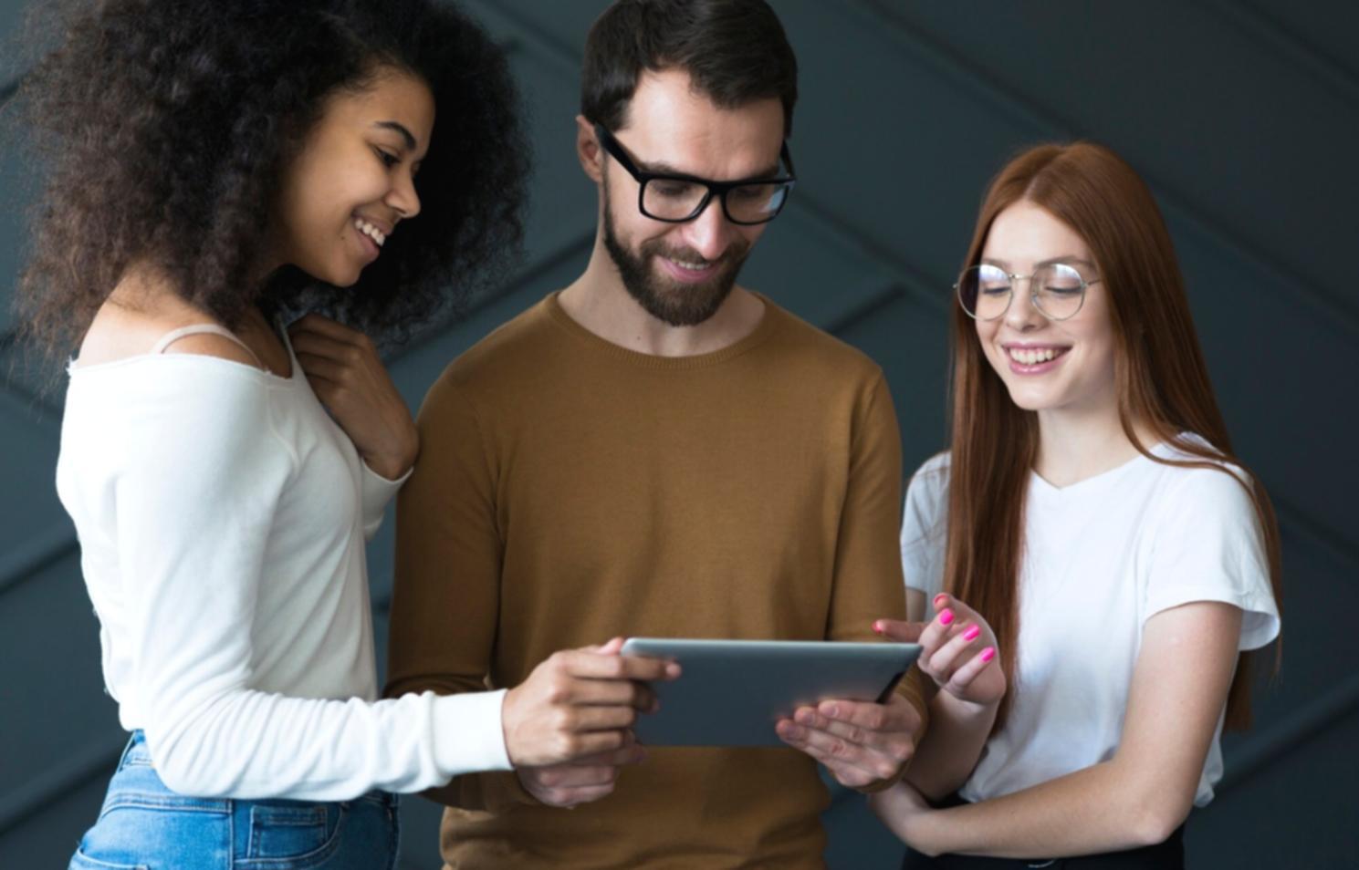 Australian family budgeting together at kitchen table